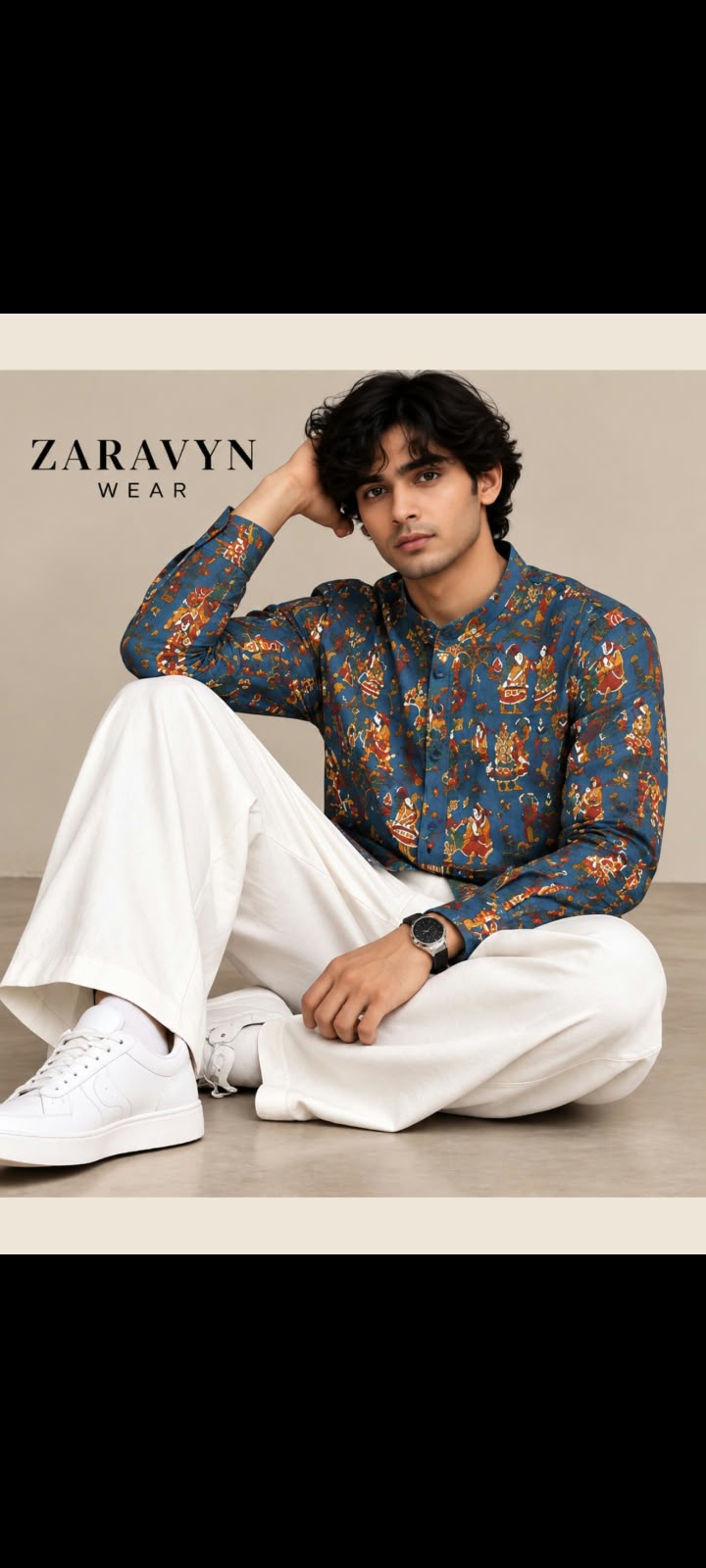 Pichwai Folk Art Print Shirt